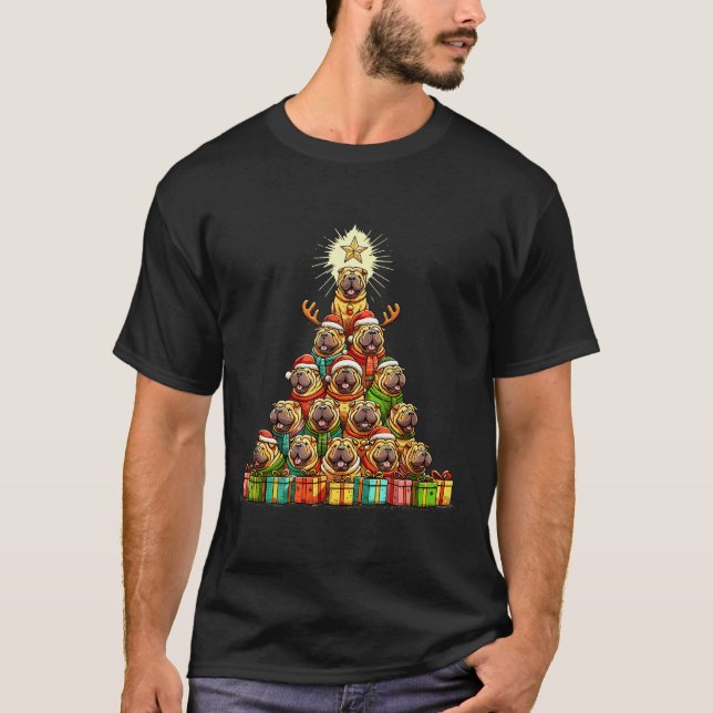 Christmas Tree Chinese Shar-pei Shar Pei  T-Shirt (Vorderseite)