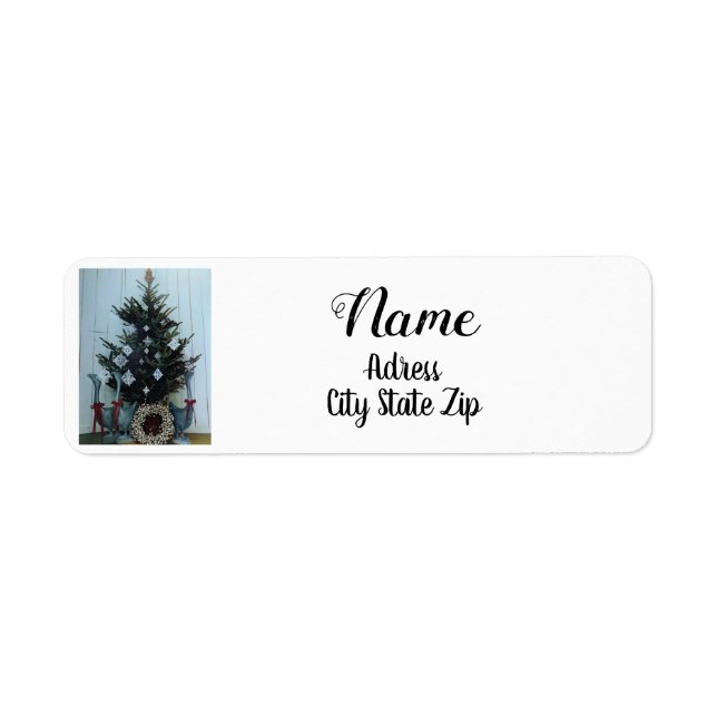 "CHRISTMAS "TREE" CHRISTMAS ADDRESS ETIKETT (Vorne)