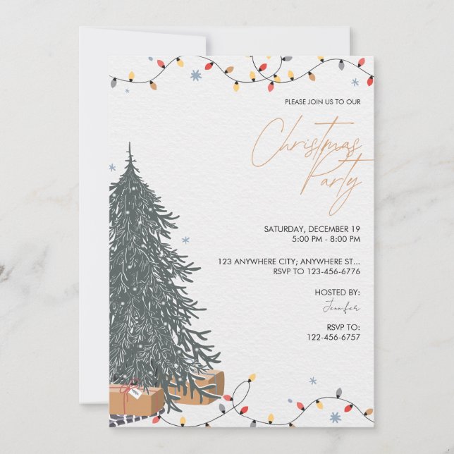 Christmas Tree Christmas Party Invitation (Devant)