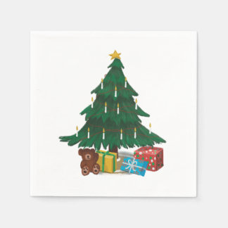 Christmas Tree Cocktail Napkins Serviette