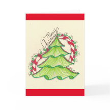 Christmas Tree Drawing Greeting Card