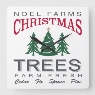 CHRISTMAS TREE FARM QUADRATISCHE WANDUHR