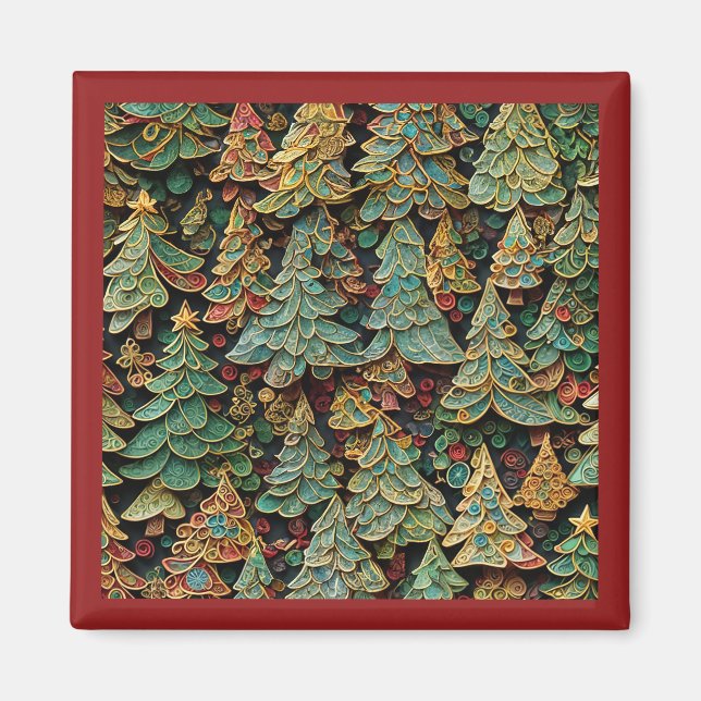 Christmas Tree Forest Whimsey Magnet (Vorne)