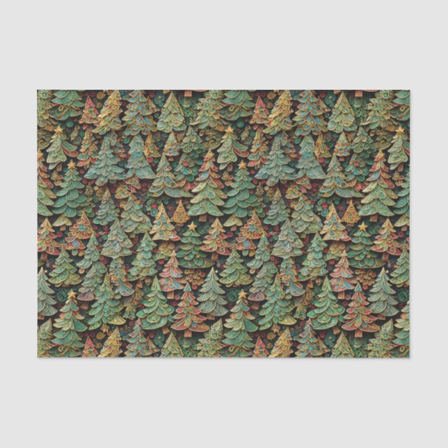 Christmas Tree Forest Whimsey Seidenpapier (Vorderseite)