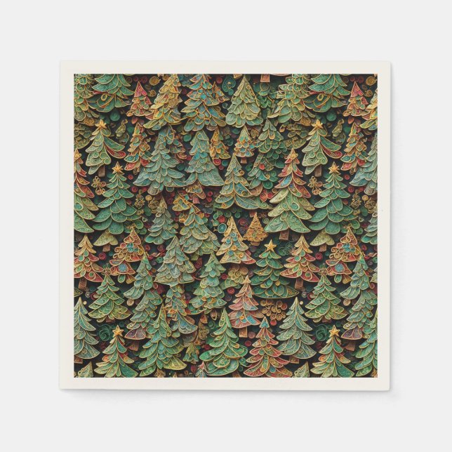 Christmas Tree Forest Whimsey Serviette (Vorderseite)