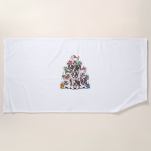 Christmas Tree French Bulldogs Frenchie French Bul Strandtuch