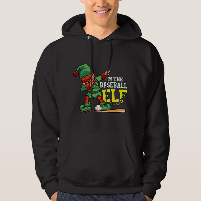 Christmas tree funny baseball elf apparel hoodie (Vorderseite)