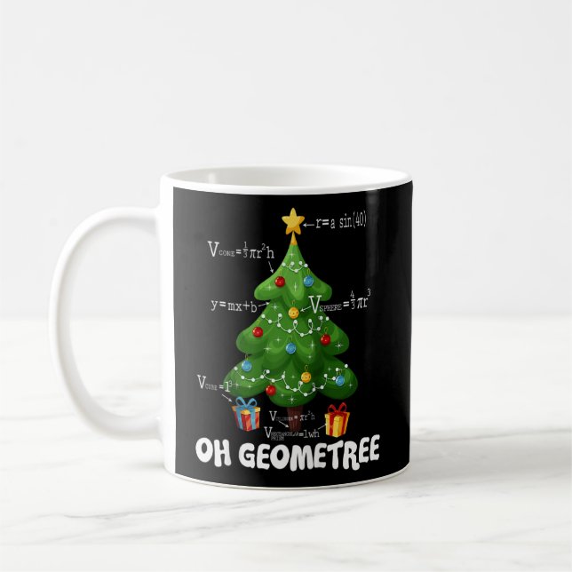 Christmas Tree Geometree Geometry Funny Math Teach Kaffeetasse (Links)