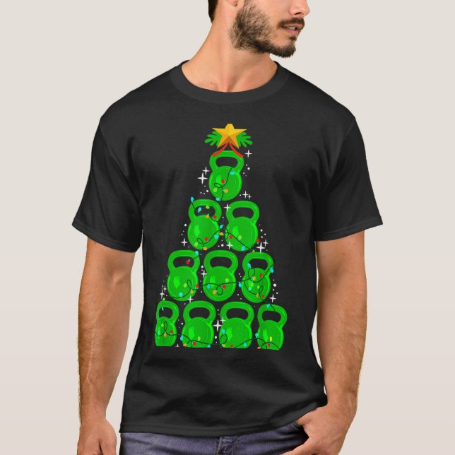 Christmas Tree Kettlebell Xmas Gym Workout Fitness T-Shirt (Vorderseite)