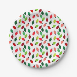 Christmas Tree Lights Party Paper Plates Pappteller