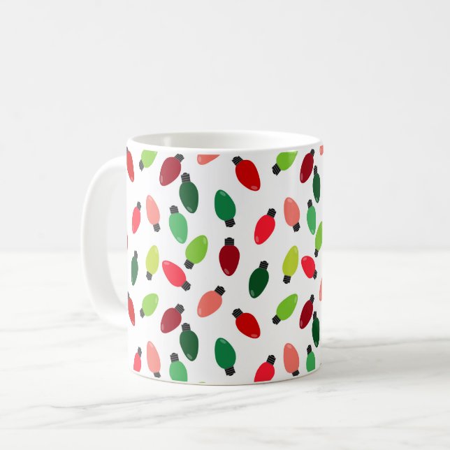 Christmas Tree Lights Printed Coffee Cup Mug Kaffeetasse (Vorderseite Links)