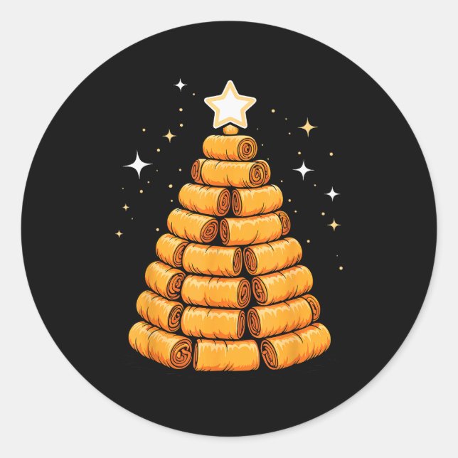 Christmas Tree Luma Filino Spring Rolls  Runder Aufkleber (Vorderseite)