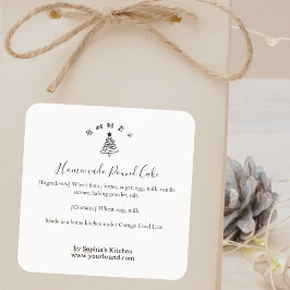 Christmas Tree Minimalist Bakery Ingredient Label Quadratischer Aufkleber