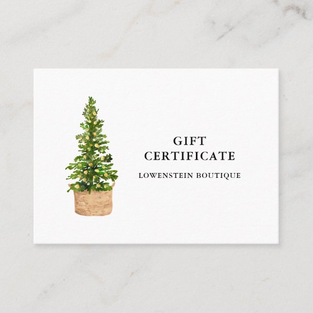 Christmas Tree Modern Holiday Certificat cadeau va (Devant)
