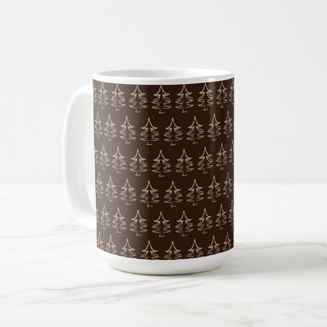 Christmas Tree Pattern Dark chocolate Kaffeetasse (Vorderseite Links)