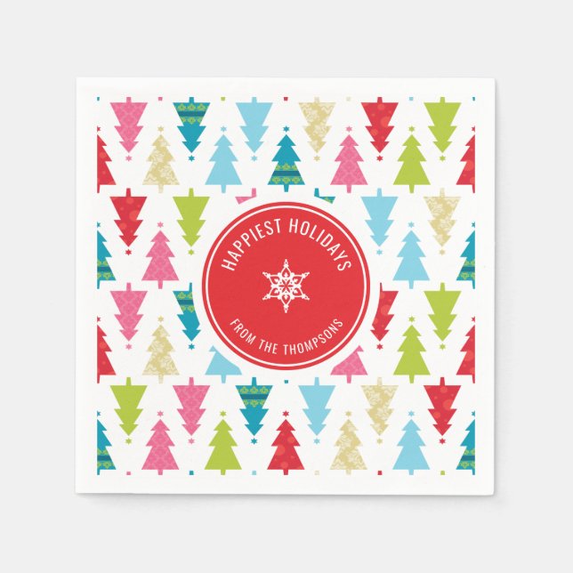 CHRISTMAS TREE PATTERN Festlich modern minimalisti Serviette (Vorderseite)