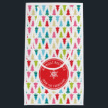 CHRISTMAS TREE PATTERN Festlich modern minimalrot Kleine Geschenktüte<br><div class="desc">von kat massard >>> kat@simplysweetPAPERIE.com <<<< Stilvoll & festlich, Weihnachtsbaummuster mit Ihrem eigenen personalisierten Urlaubslio. Teilen Sie die Freude! - - - - - - - - - - - - - - - - - - - - - - - - - - - Karo aus meinem Geschäft -...</div>