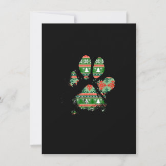 Christmas Tree Pattern Knit Muddy Messy Dog Paw Pr Einladung