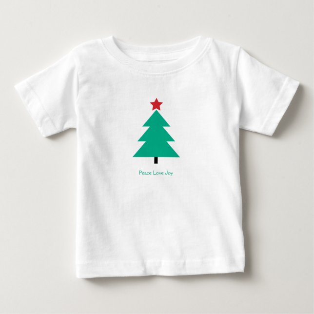 Christmas Tree Peace Liebe Joy Baby T-shirt (Vorderseite)