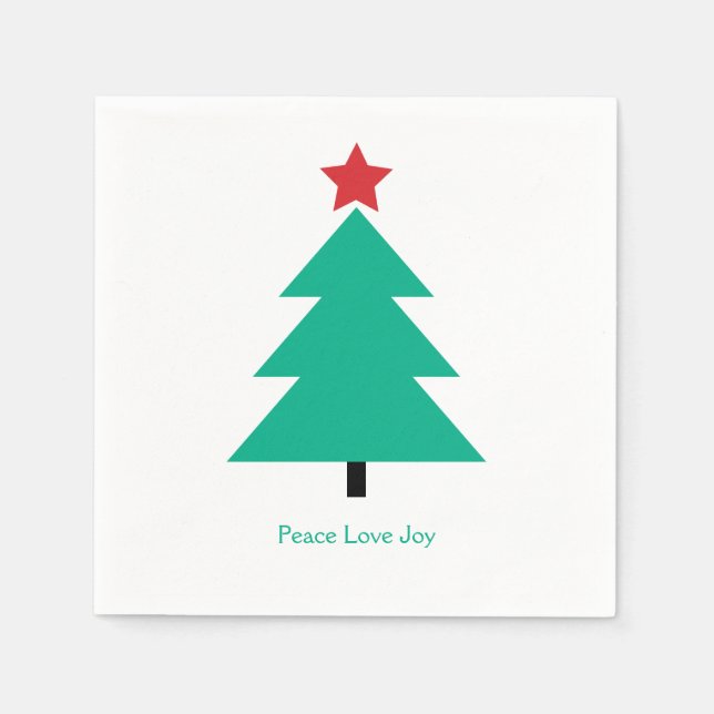 Christmas Tree Peace Liebe Joy Serviette (Vorderseite)