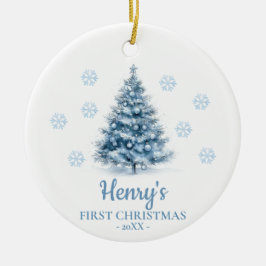 Christmas Tree Personalized Baby's First Christmas Keramik Ornament