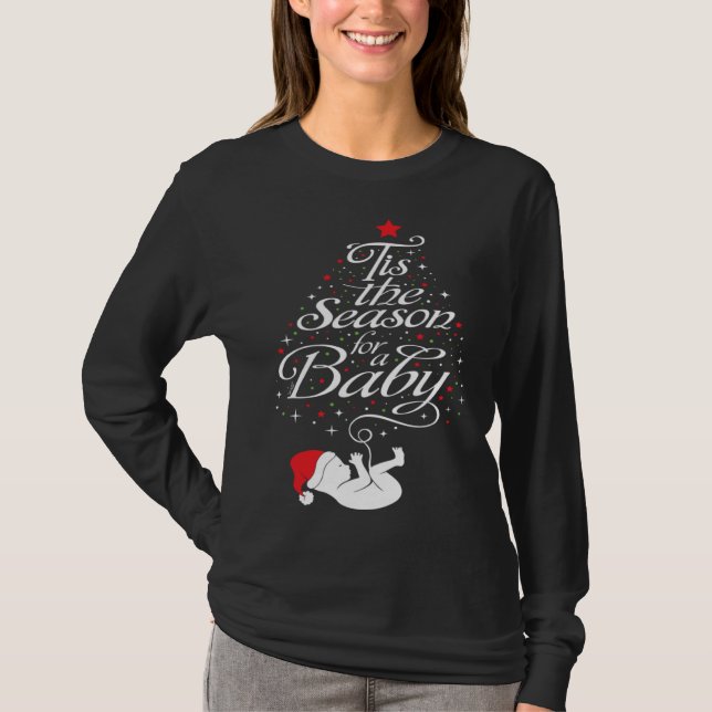 Christmas Tree Pregnancy  Expecting Baby Christmas T-Shirt (Vorderseite)