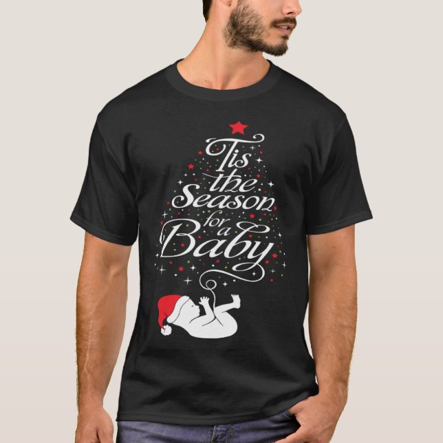 Christmas Tree Pregnancy  Expecting Baby Christmas T-Shirt (Vorderseite)
