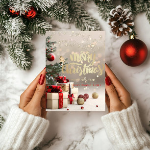 Christmas Tree présente la carte de vacances Bokeh