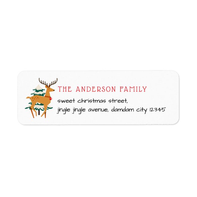 Christmas Tree & Reindeer Simple Return Address (Vorne)
