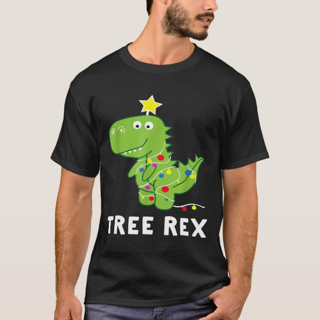 Christmas Tree Rex  Dinosaur Christmas Graphic T-Shirt (Vorderseite)