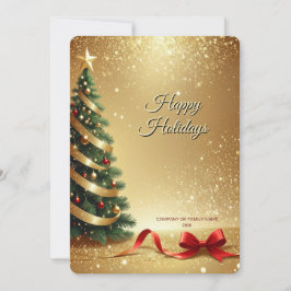 Christmas Tree Ribbons Holiday Card Feiertagskarte