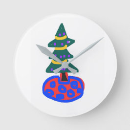 Christmas Tree Runde Wanduhr