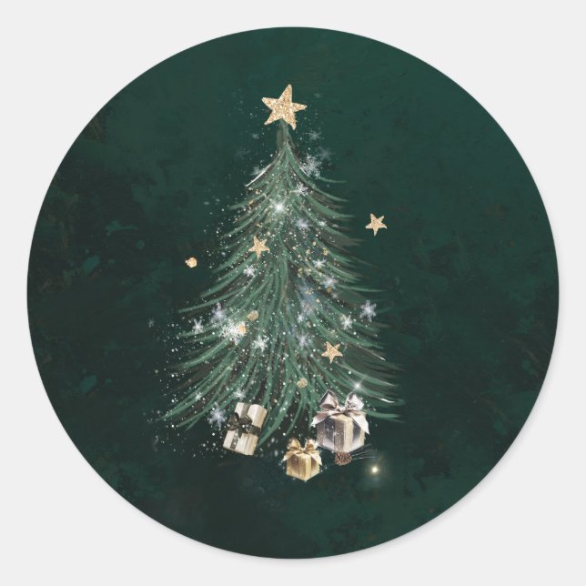 Christmas tree runder aufkleber (Vorderseite)