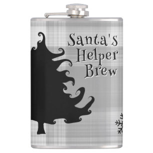 Christmas Tree Santas Helper Sprichwort Flachmann