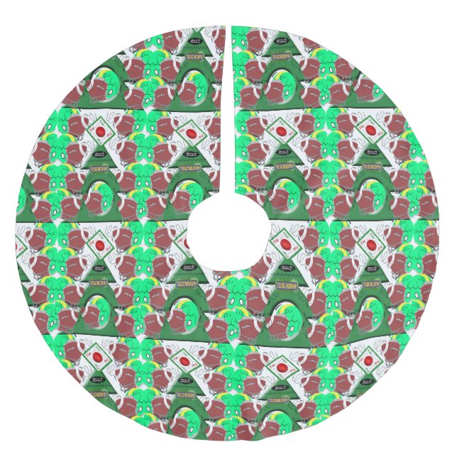 Christmas Tree Skirt Football Sports  Polyester Weihnachtsbaumdecke (Vorderseite)