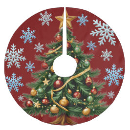 Christmas Tree Snowflake Tree Skirt Polyester Weihnachtsbaumdecke