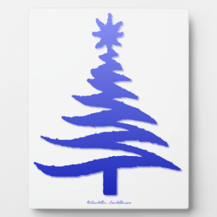 Christmas Tree Stencil Cobalt Blue Fotoplatte