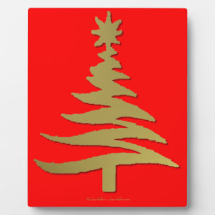 Christmas Tree Stencil Gold Fotoplatte