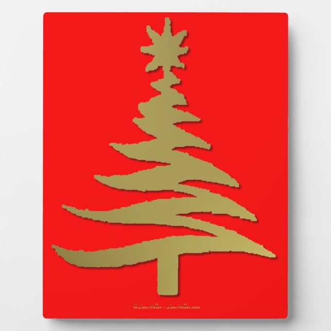 Christmas Tree Stencil Gold Fotoplatte (Vorderseite)