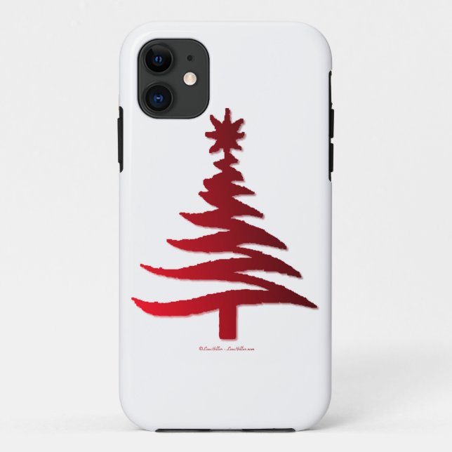 Christmas Tree Stencil Red Case-Mate iPhone Hülle (Rückseite)