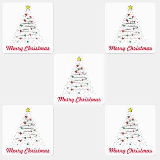 Christmas Tree Stickers Etiketten