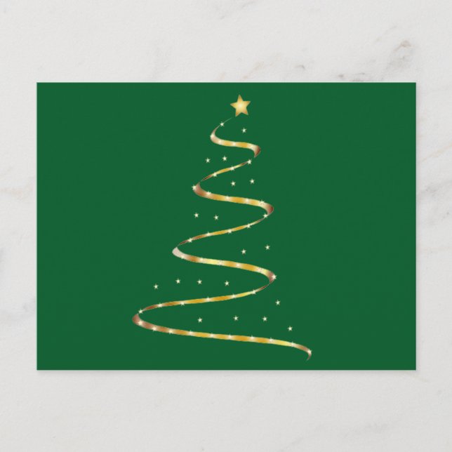 Christmas Tree Swirl Feiertagspostkarte (Vorderseite)