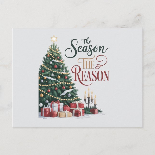 Christmas Tree The Season The Reason Postkarte (Vorderseite)