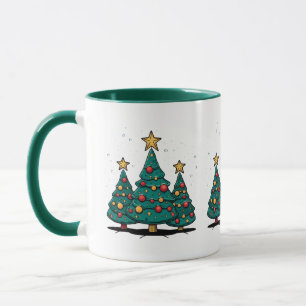 "Christmas Tree Trio Holiday Tasse" Tasse