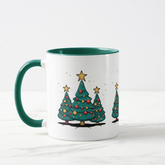 "Christmas Tree Trio Holiday Tasse" Tasse (Links)