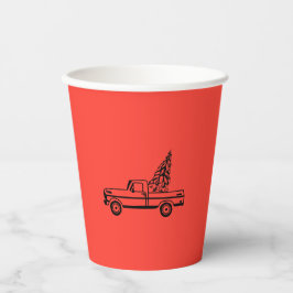 Christmas tree truck pappbecher