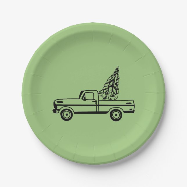 Christmas tree truck pappteller (Vorderseite)