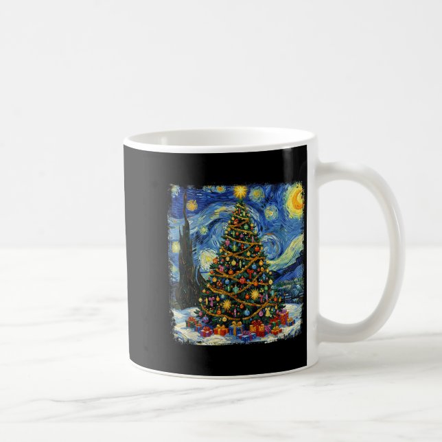 Christmas Tree Van Gogh Starry Night Christmas 202 Kaffeetasse (Rechts)