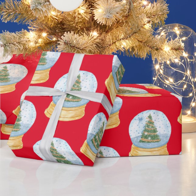 Christmas Tree Waterglobes Geschenkpapier (Feiertage)