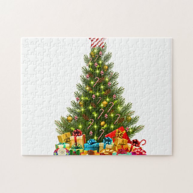 Christmas tree with decorations and gift boxes (Horizontal)